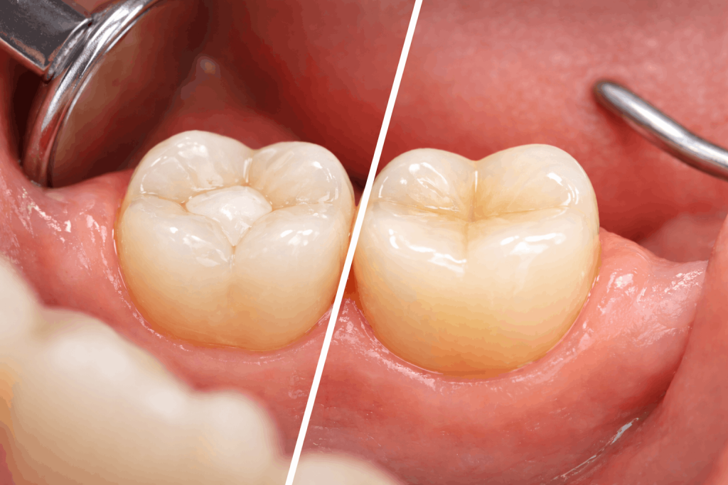 Composite filling versus ceramic crown