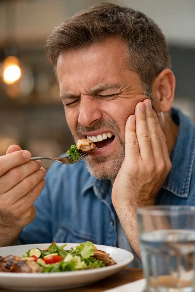 Toothache during meal time
